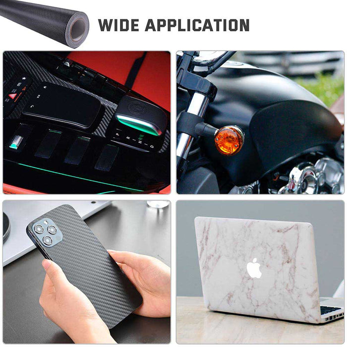 Yescom Black 3D Carbon Vinyl Wrap Roll (100', 50' Options)