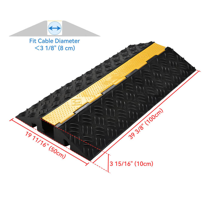 Yescom Cable Ramp Rubber Hose Protector 1 Channel for 3 1/8" Cables