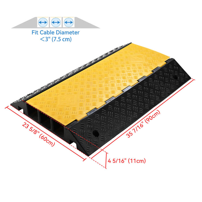 Yescom Cable Ramp Rubber Hose Protector 3 Channel for 3" Cables