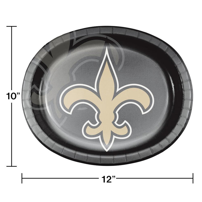 Bulk New Orleans Saints Paper Oval Platters (96 per Case)