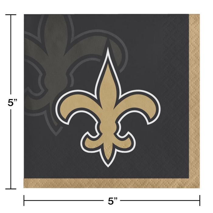 Bulk New Orleans Saints Beverage Napkins (192 per Case)