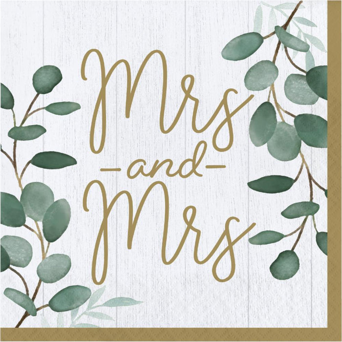 Bulk Eucalyptus Mrs. & Mrs. Luncheon Napkins 192 ct