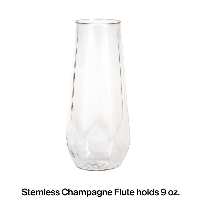 Bulk Plastic Fractal Stemless Champagne Tumblers (24 per Case)