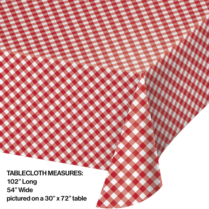 Bulk Classic Gingham Paper Tablecover All Over Print, 54" X 102" (12 per Case)