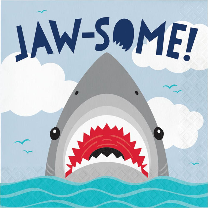 Bulk Shark Party Jaw-Some Luncheon Napkins (192 per Case)