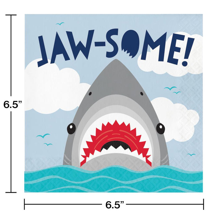 Bulk Shark Party Jaw-Some Luncheon Napkins (192 per Case)