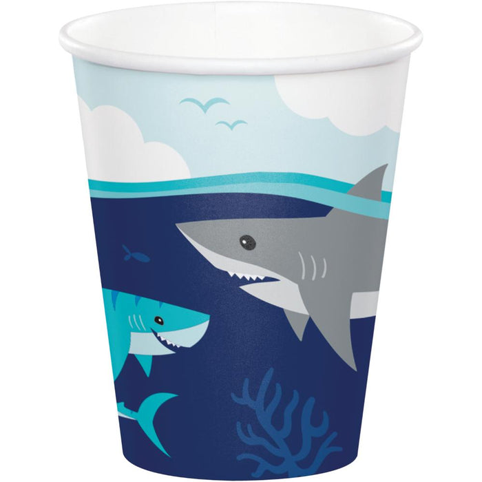 Bulk Shark Party Paper Cups (96 per Case)