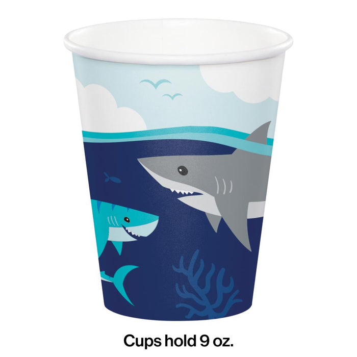 Bulk Shark Party Paper Cups (96 per Case)