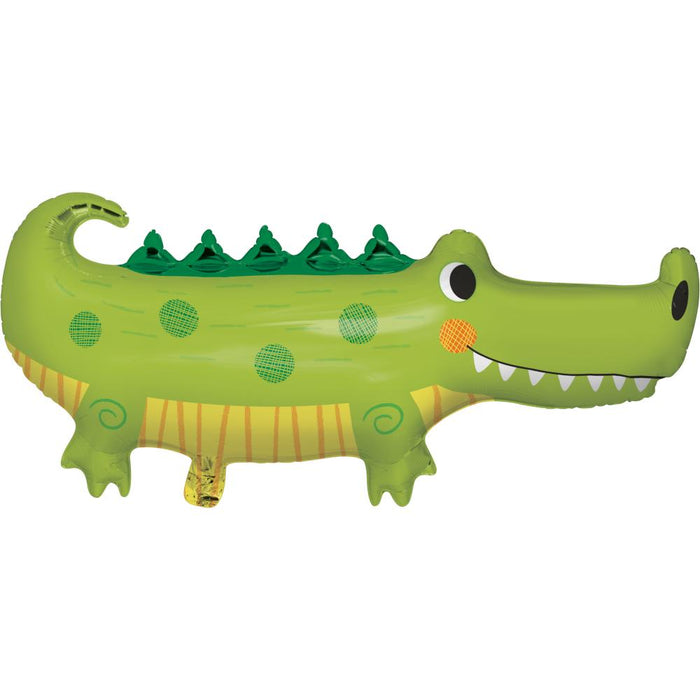 Bulk Alligator Birthday Party Shaped Mylar Balloons (10 per Case)