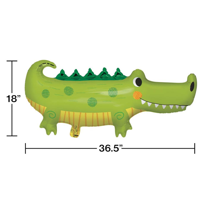 Bulk Alligator Birthday Party Shaped Mylar Balloons (10 per Case)