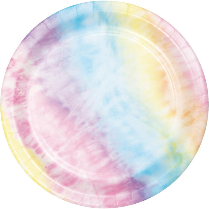 Bulk Tie Dye Party Paper Dessert Plates (96 per Case)