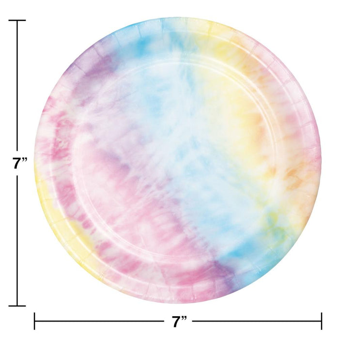 Bulk Tie Dye Party Paper Dessert Plates (96 per Case)