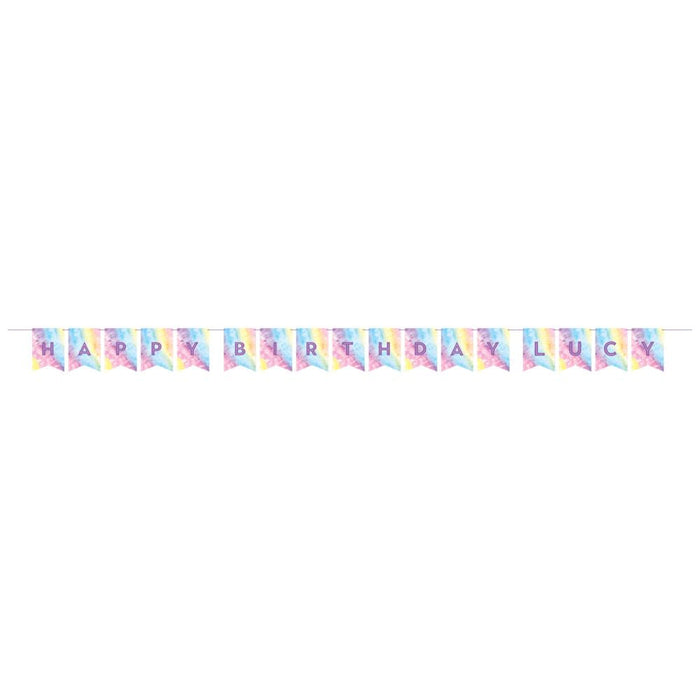 Bulk Tie Dye Party Happy Birthday Banners (12 per Case)