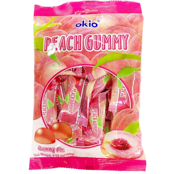 Okio Gummy Candy Strawberry Peach Pineapple Grape Mango Flavors 3.52 oz