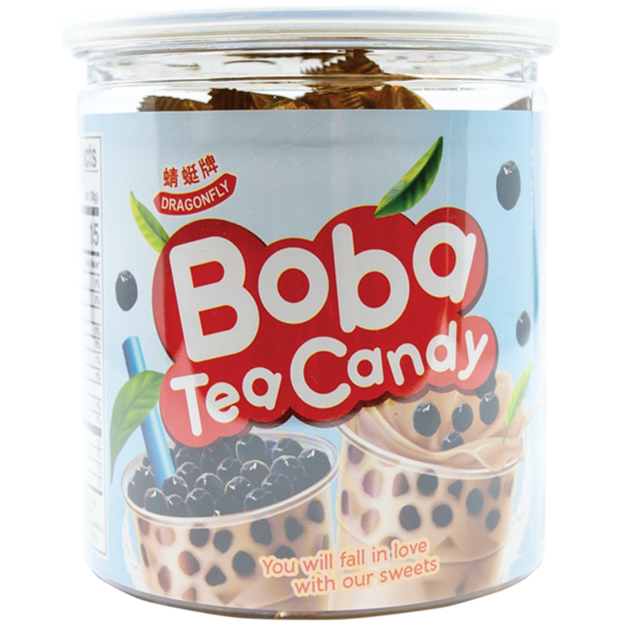 Dragonfly Boba Tea Hard Candy with Fresh Milk and Green Tea Flavor, 7.04 oz, 50 pieces