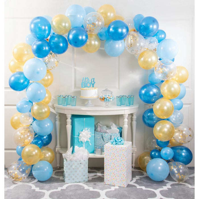 Bulk Blue and Gold Balloon Arch Kits (6 Kits per Case)