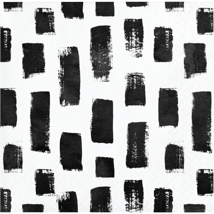 Bulk Black and White Mod Beverage Napkins (288 per Case)