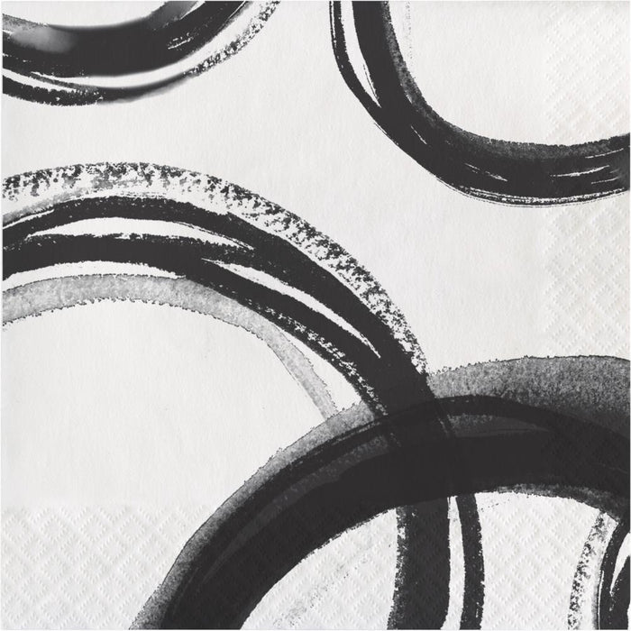 Bulk Black and White Mod Luncheon Napkins (192 per Case)