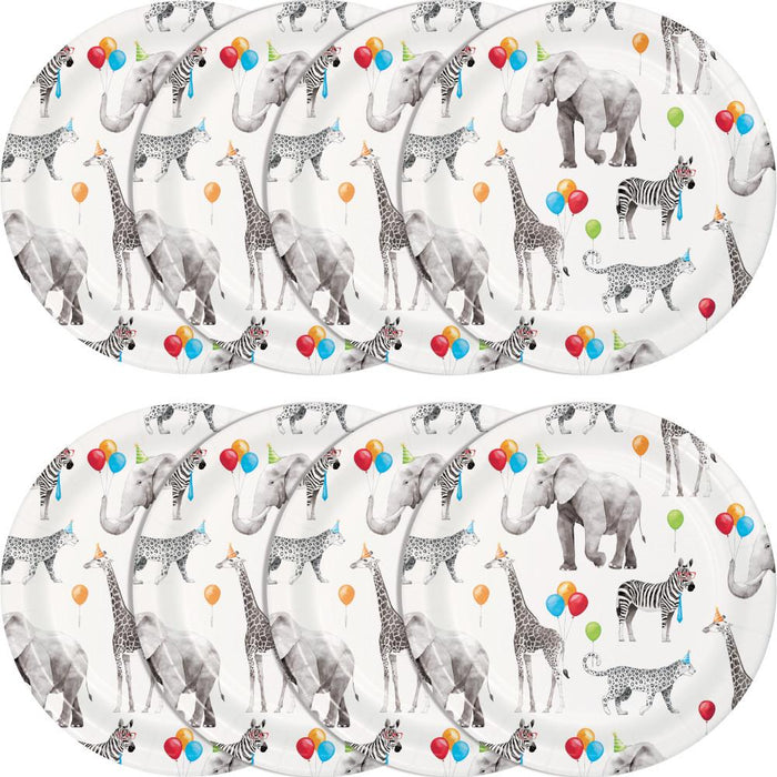 Bulk Party Animals Paper Dessert Plates (96 per Case)