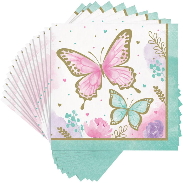 Bulk Shimmering Butterfly Luncheon Napkins (192 per Case)