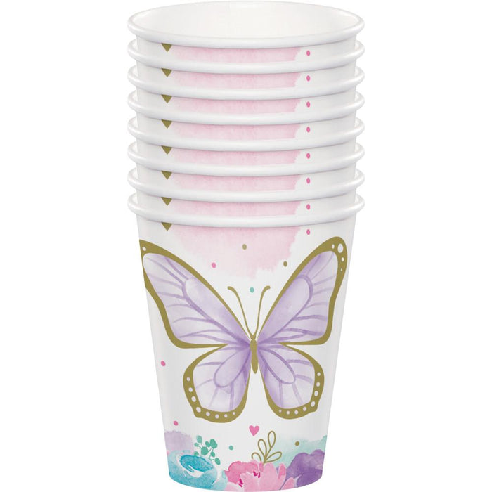 Bulk Shimmering Butterfly Paper Cups (96 per Case)