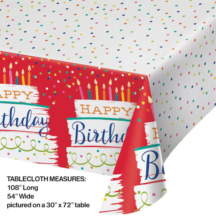 Bulk Festive Cake Happy Birthday Paper Table Covers (6 per Case)