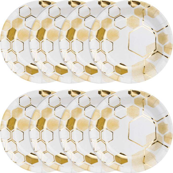 Bulk Honeycomb Paper Dessert Plates (96 per Case)