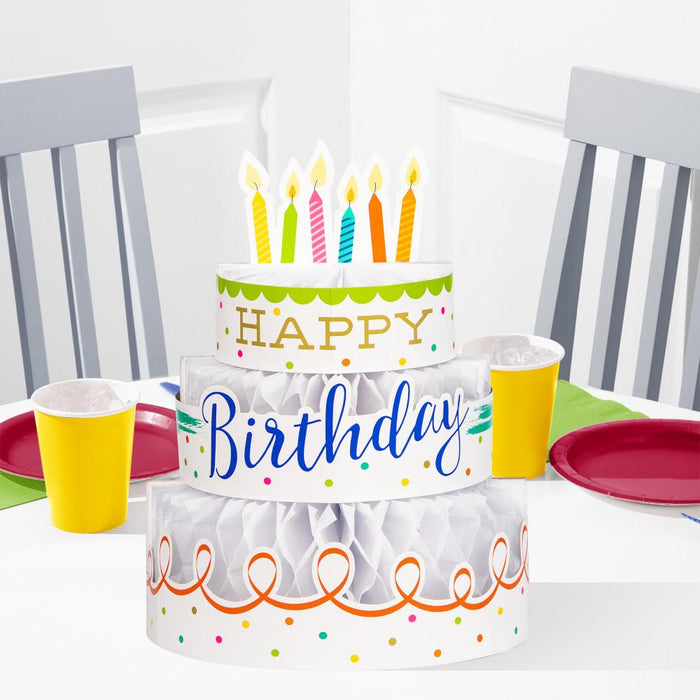 Bulk Festive Cake Happy Birthday Centerpieces (6 per Case)