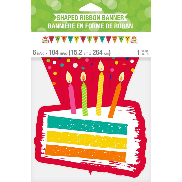 Bulk Festive Cake Happy Birthday Banners (12 per Case)