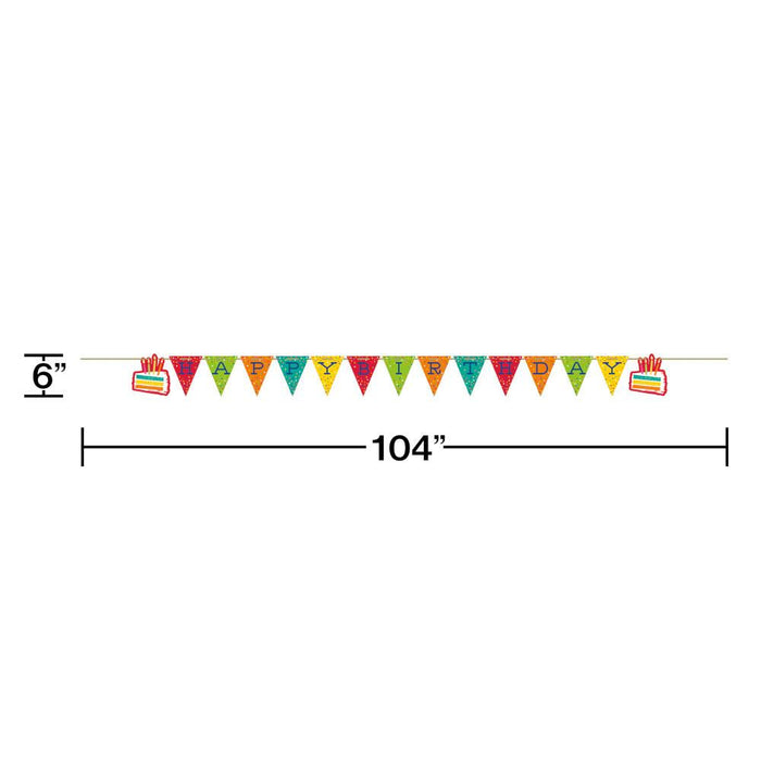 Bulk Festive Cake Happy Birthday Banners (12 per Case)