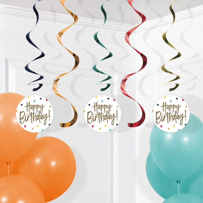 Bulk Birthday Stripes Dizzy Danglers (30 per Case)