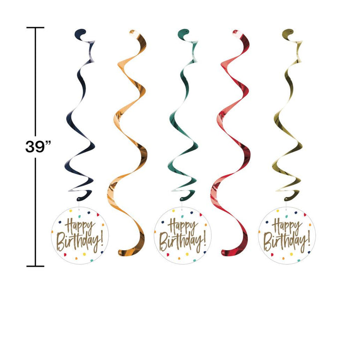 Bulk Birthday Stripes Dizzy Danglers (30 per Case)