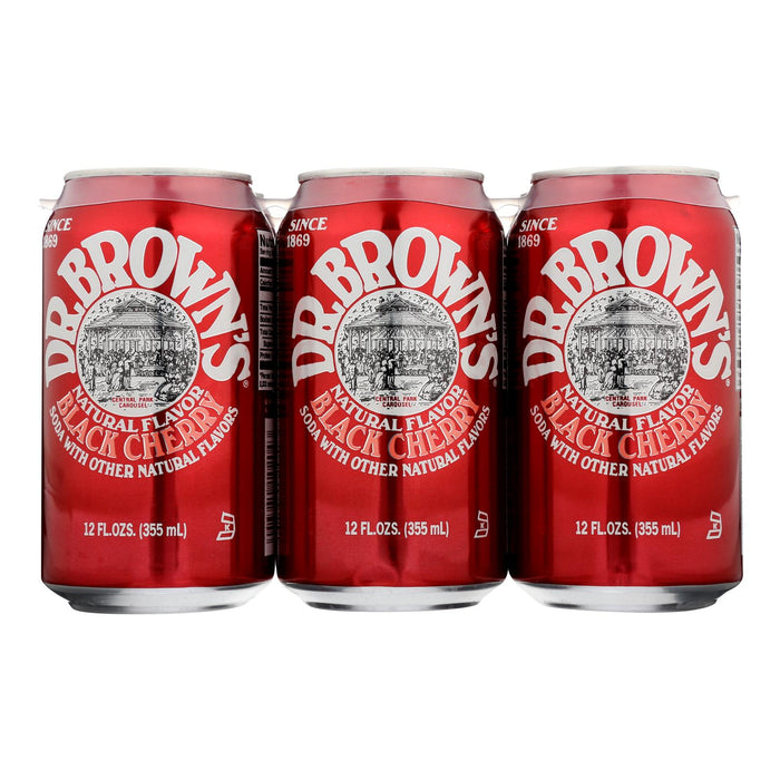 Dr. Brown's Black Cherry Soda - 4 Pack of 6-Oz. Cans