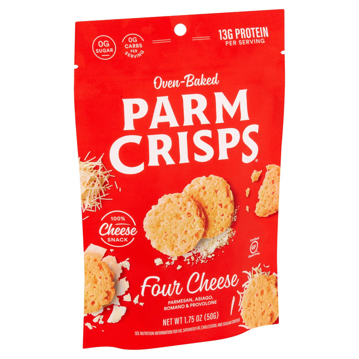 Parm Crisps Four Cheese Flavor Party Pack, Individually Wrapped (12 x 1.75 Oz)