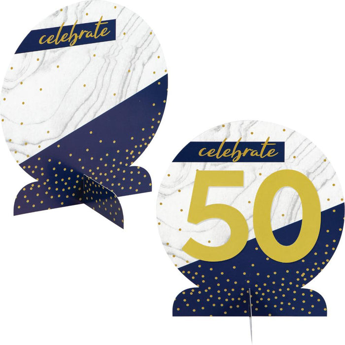 Bulk Navy and Gold Birthday Centerpiece Stands (18 per Case)