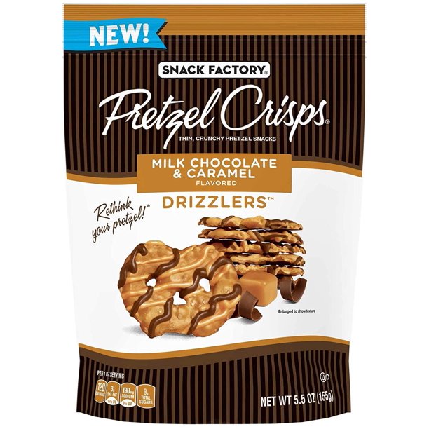 Pretzel Crisps - Drizzlers Milk Chocolate Crml (Pack of 12 5.5 Oz)