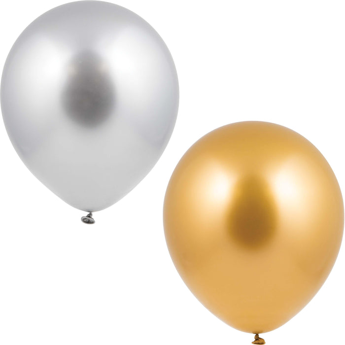 Bulk Gold and Silver Balloon Bunch (144 balloons per Case)