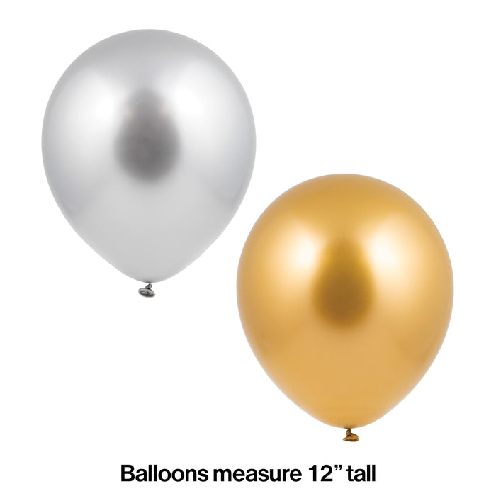 Bulk Gold and Silver Balloon Bunch (144 balloons per Case)