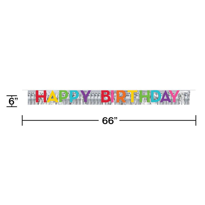 Bulk Happy Birthday Banners with Fringe (12 per Case)