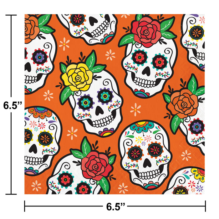 Bulk Dia de Muertos Napkins (192 per Case)