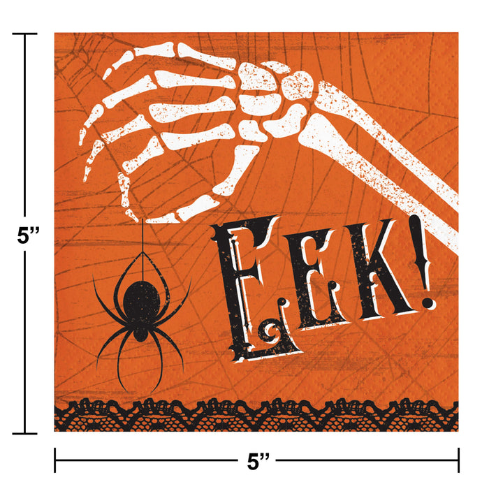 Bulk Wicked Webs Eek Beverage Napkins (192 per Case)