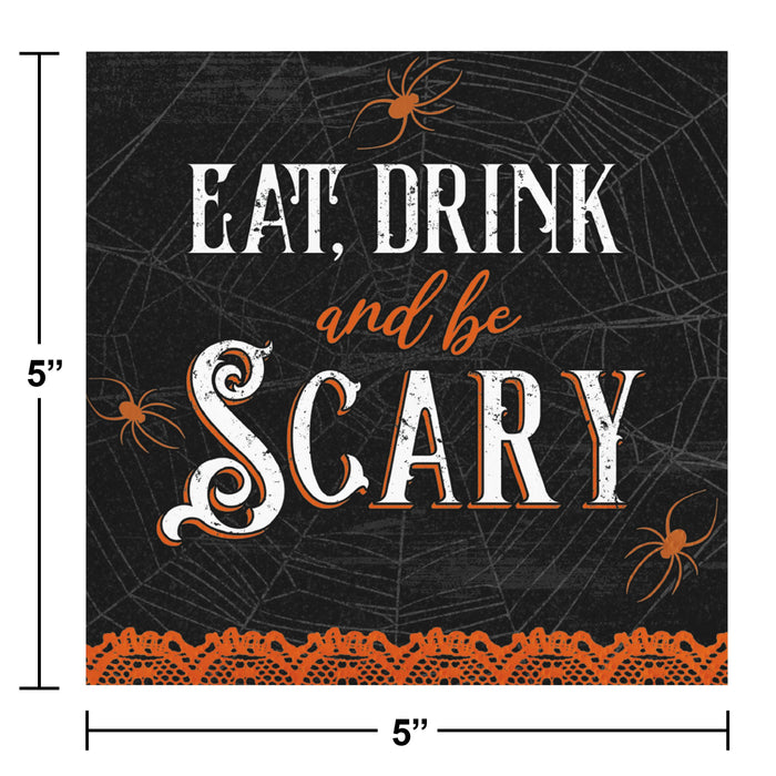 Bulk Wicked Webs Beverage Napkins (192 per Case)