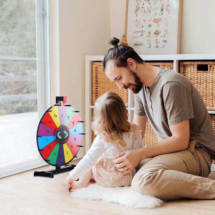 WinSpin 18" Tabletop Prize Wheel Dry Erase, Dark Rainbow