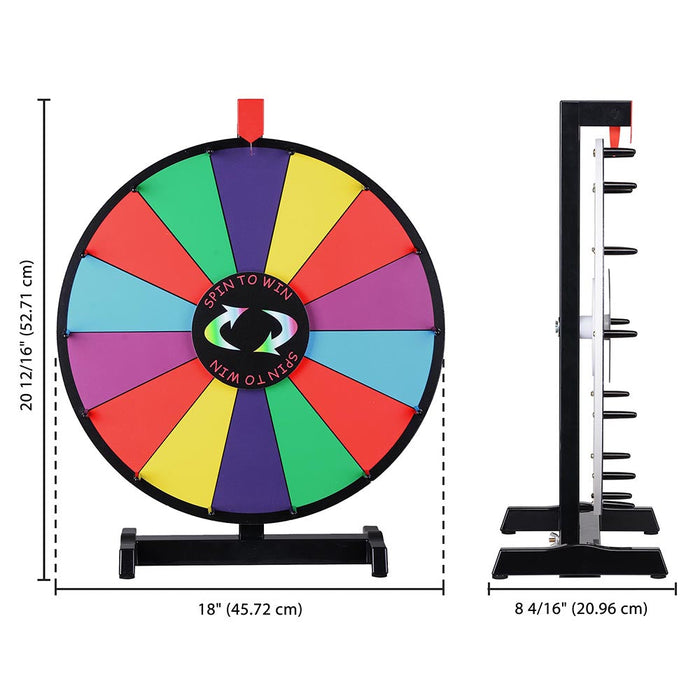 WinSpin 18" Tabletop Prize Wheel Dry Erase, Dark Rainbow