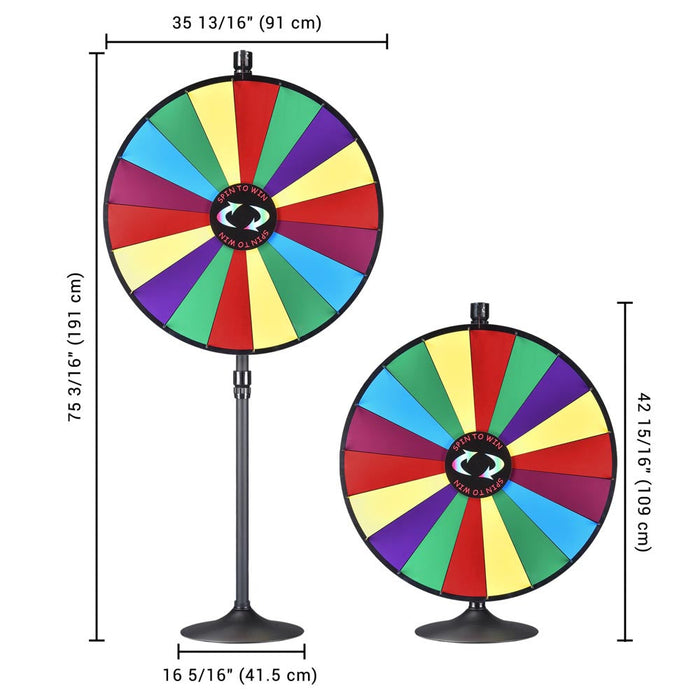 WinSpin 36" Prize Wheel Floor Stand Tabletop 18-Slot