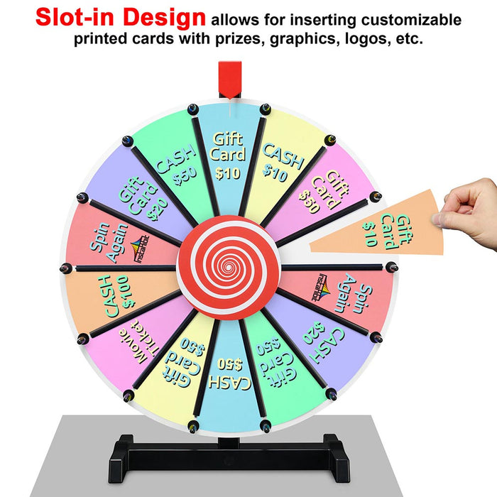 WinSpin 18" Tabletop Prize Wheel Dry Erase, Black