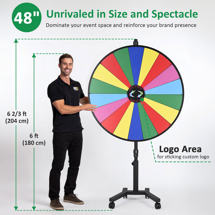WinSpin 48" Rolling Stand Prize Wheel Color (Preorder)