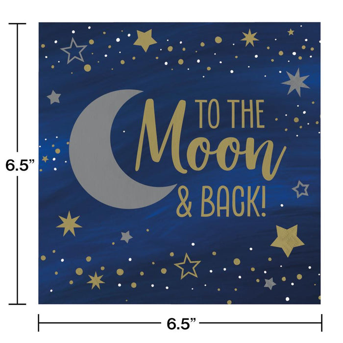 Bulk Starry Night Moon Luncheon Napkins (192 per Case)