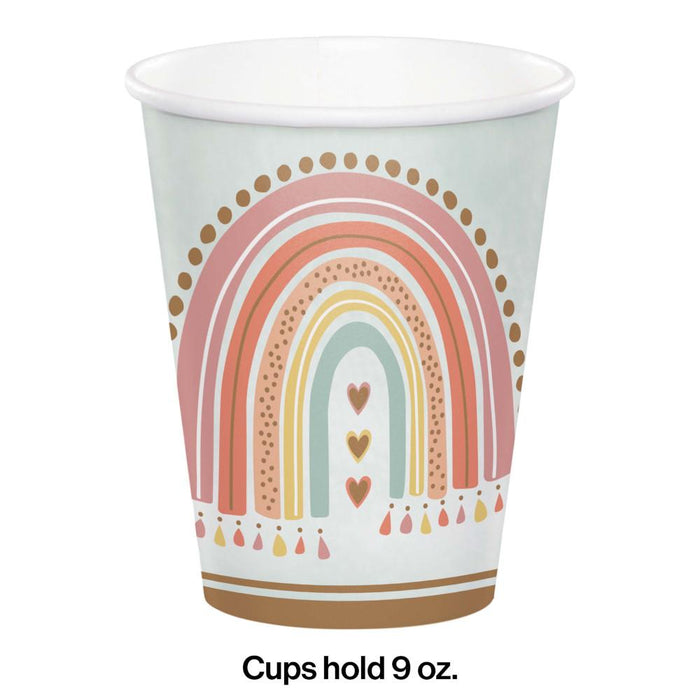 Bulk Boho Rainbow Paper Cups (96 per Case)