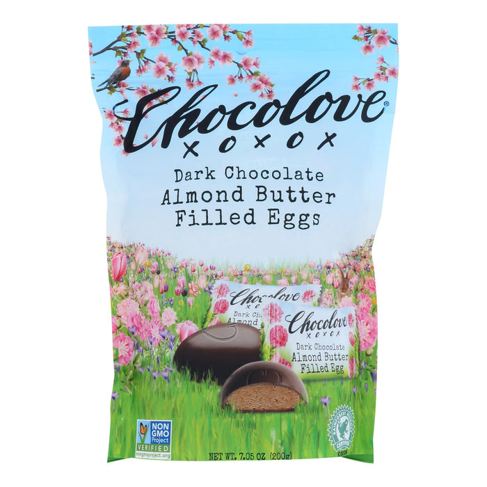 Chocolove XoxoX Dark Chocolate with Almond Butter Filling, 7.05oz (Pack of 8)